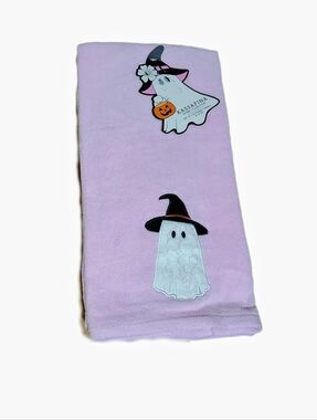 2 Cute Pink Ghost Witch Kitchen Towels 100% cotton.